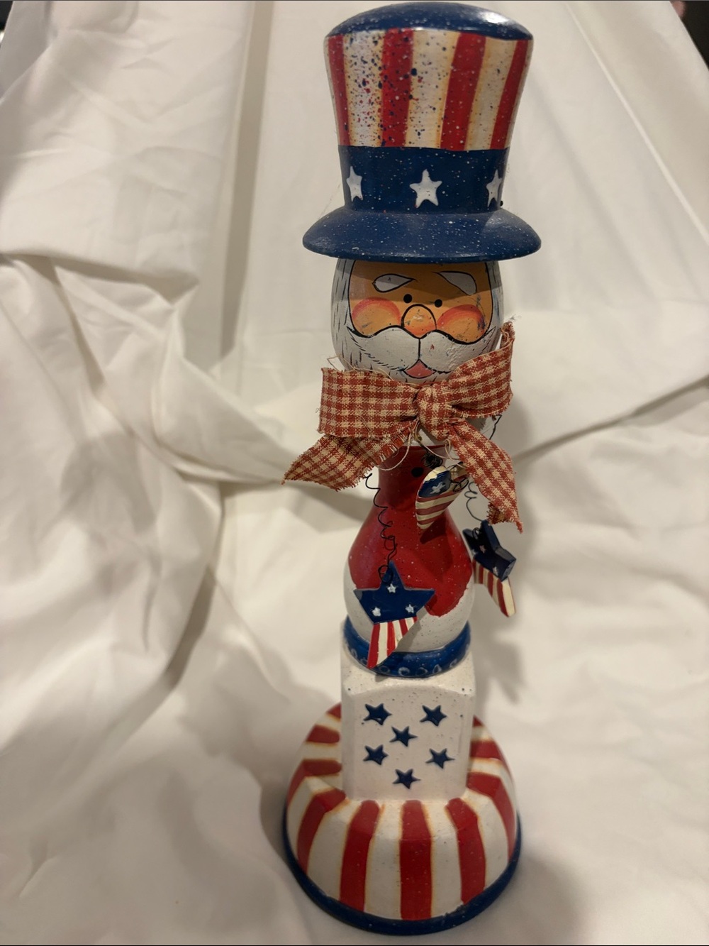 Patriotic Uncle Sam Holiday Figurine - Red, White & Blue